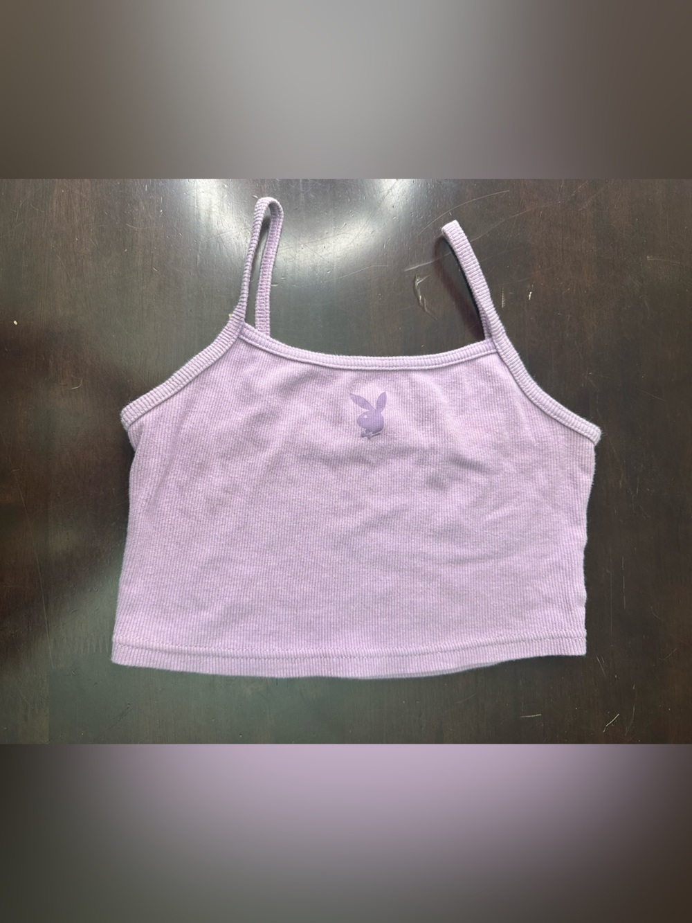 PLAYBOY Lavender Ribbed Kids Tank with Bunny Logo